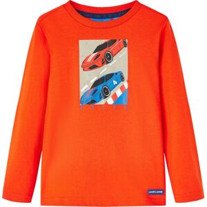 VidaXL (92) Kids' T-shirt with Long Sleeves Top T Shirt Tee Racing Car Print Bright Ora VidaXL (92) Kids' T-shirt with Long Sleeves Top T Shirt Tee Racing Car Print Bright Ora