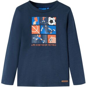 VidaXL (92) Kids' T-shirt with Long Sleeves T Shirt Tee Football Game Print Navy Melang VidaXL (92) Kids' T-shirt with Long Sleeves T Shirt Tee Football Game Print Navy Melang