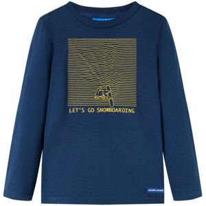 VidaXL (92) Kids' T-shirt with Long Sleeves Top T Shirt Tee Snowboarding Print Navy Blu VidaXL (92) Kids' T-shirt with Long Sleeves Top T Shirt Tee Snowboarding Print Navy Blu