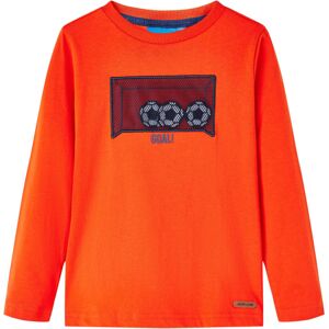 VidaXL (92) Kids' T-shirt with Long Sleeves T Shirt Tee Football Goal Design Bright Ora VidaXL (92) Kids' T-shirt with Long Sleeves T Shirt Tee Football Goal Design Bright Ora