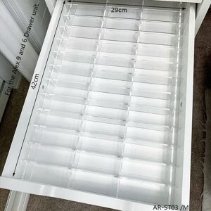 Unbranded (AR-ST03 M - 42cm) ANON DIY Drawer Divider Set For ALEX 5 And 9 Drawers,Acrylic Unbranded (AR-ST03 M - 42cm) ANON DIY Drawer Divider Set For ALEX 5 And 9 Drawers,Acrylic