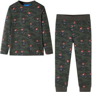VidaXL (128) Kids' Pyjamas with Long Sleeves Sleepwear Kids' PJs Fox Ninja Print Khaki VidaXL (128) Kids' Pyjamas with Long Sleeves Sleepwear Kids' PJs Fox Ninja Print Khaki