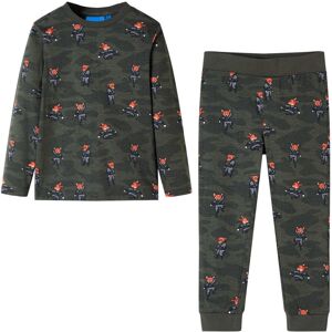 VidaXL (116) Kids' Pyjamas with Long Sleeves Sleepwear Kids' PJs Fox Ninja Print Khaki VidaXL (116) Kids' Pyjamas with Long Sleeves Sleepwear Kids' PJs Fox Ninja Print Khaki