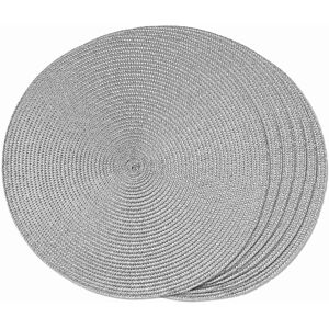Torribaly Round Braided Placemats Set of 6 Table Mats for Dining Tables Woven Washable Non Torribaly Round Braided Placemats Set of 6 Table Mats for Dining Tables Woven Washable Non