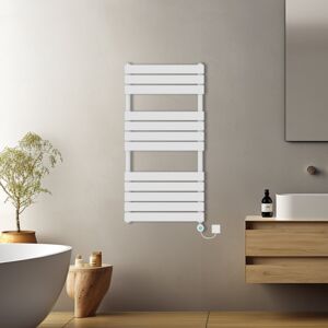 NRG (White, 1200x600mm) Prefilled Electric Flat Panel Heated Towel Rail Radiator The NRG (White, 1200x600mm) Prefilled Electric Flat Panel Heated Towel Rail Radiator The