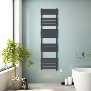 NRG (Anthracite, 1600x450mm) Prefilled Electric Heated Towel Rail Radiator Flat Pane NRG (Anthracite, 1600x450mm) Prefilled Electric Heated Towel Rail Radiator Flat Pane