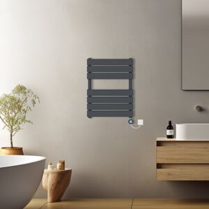 NRG (Anthracite, 650x500mm) Pre-filled Electric Heated Towel Rail Radiator Flat Pane NRG (Anthracite, 650x500mm) Pre-filled Electric Heated Towel Rail Radiator Flat Pane