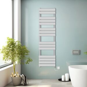 NRG (Chrome, 1600x450mm) Prefilled Electric Heated Towel Rail Radiator Flat Panel Wa NRG (Chrome, 1600x450mm) Prefilled Electric Heated Towel Rail Radiator Flat Panel Wa