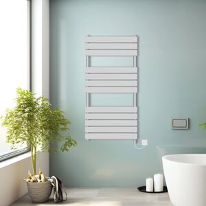 NRG (Chrome, 1200x600mm) Prefilled Electric Heated Towel Rail Radiator Flat Panel Wa NRG (Chrome, 1200x600mm) Prefilled Electric Heated Towel Rail Radiator Flat Panel Wa