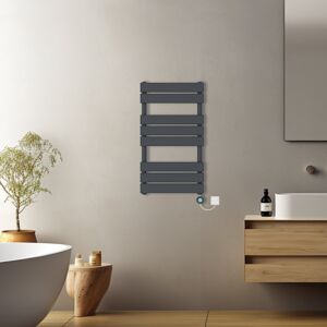 NRG (Anthracite, 800x450mm) Prefilled Electric Flat Panel Heated Towel Rail Radiator NRG (Anthracite, 800x450mm) Prefilled Electric Flat Panel Heated Towel Rail Radiator