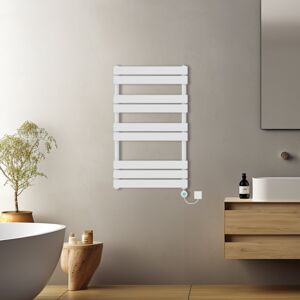 NRG (White, 1000x600mm) Prefilled Electric Flat Panel Heated Towel Rail Radiator The NRG (White, 1000x600mm) Prefilled Electric Flat Panel Heated Towel Rail Radiator The