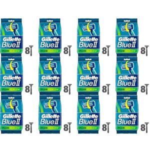 Gillette Blue II Plus Slalom Men's Disposable Razors, 8 razors (Pack of 12) Gillette Blue II Plus Slalom Men's Disposable Razors, 8 razors (Pack of 12)