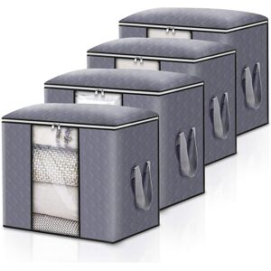 Exogio 4 Packs Foldable Storage Bag Organizers with Zips,Reinforced Handles&Clear Windo Exogio 4 Packs Foldable Storage Bag Organizers with Zips,Reinforced Handles&Clear Windo