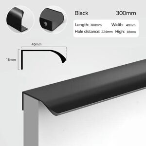 Unbranded (black-300mm) Hidden Furniture Handles Gold Black White Kitchen Cabinet Pulls Pu Unbranded (black-300mm) Hidden Furniture Handles Gold Black White Kitchen Cabinet Pulls Pu