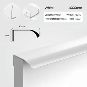 Unbranded (white-1000mm) Hidden Furniture Handles Gold Black White Kitchen Cabinet Pulls P Unbranded (white-1000mm) Hidden Furniture Handles Gold Black White Kitchen Cabinet Pulls P
