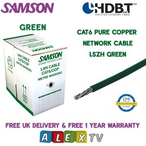 305m Samson CAT6 Pure Copper LSZH Green Internal Network Cable HDBaseT Certified 305m Samson CAT6 Pure Copper LSZH Green Internal Network Cable HDBaseT Certified