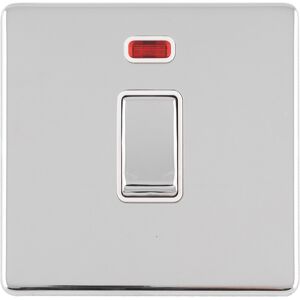 Loops 1 Gang 20A Single Light Switch Neon SCREWLESS POLISHED CHROME 2 Way Rocker Plate Loops 1 Gang 20A Single Light Switch Neon SCREWLESS POLISHED CHROME 2 Way Rocker Plate