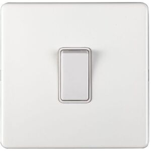 Loops 1 Gang Single 10A INTERMEDIATE Light Switch SCREWLESS MATT WHITE Metal Rocker Loops 1 Gang Single 10A INTERMEDIATE Light Switch SCREWLESS MATT WHITE Metal Rocker