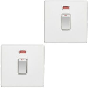 Loops 2 PACK 1 Gang 20A Single Light Switch & Neon SCREWLESS MATT WHITE 2Way Rocker Loops 2 PACK 1 Gang 20A Single Light Switch & Neon SCREWLESS MATT WHITE 2Way Rocker