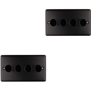 Loops 2 PACK 4 Gang 400W LED 2 Way Rotary Dimmer Switch MATT BLACK Dimming Light Loops 2 PACK 4 Gang 400W LED 2 Way Rotary Dimmer Switch MATT BLACK Dimming Light