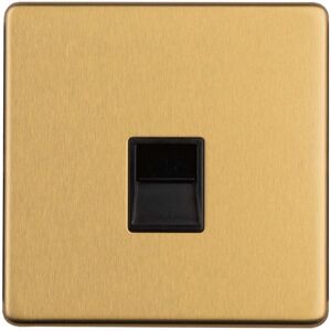 Loops 1 Gang Extension Telephone Wall Socket SCREWLESS SATIN BRASS Slave Secondary Loops 1 Gang Extension Telephone Wall Socket SCREWLESS SATIN BRASS Slave Secondary