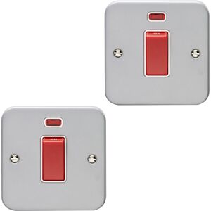 Loops 2 PACK 1 Gang Single 45A Cooker Switch & Neon HEAVY DUTY METAL CLAD DP Appliance Loops 2 PACK 1 Gang Single 45A Cooker Switch & Neon HEAVY DUTY METAL CLAD DP Appliance
