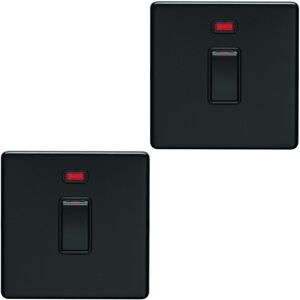 Loops 2 PACK 1 Gang 20A Single Light Switch & Neon SCREWLESS MATT BLACK 2Way Rocker Loops 2 PACK 1 Gang 20A Single Light Switch & Neon SCREWLESS MATT BLACK 2Way Rocker