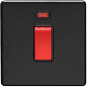 Loops 1 Gang Single 45A DP Cooker Switch & Neon SCREWLESS MATT BLACK Slim Rocker Loops 1 Gang Single 45A DP Cooker Switch & Neon SCREWLESS MATT BLACK Slim Rocker