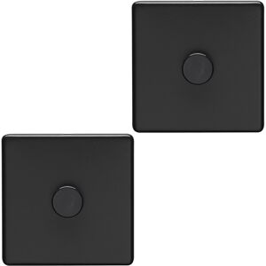 Loops 2 PACK 1 Gang Dimmer Switch 2 Way LED SCREWLESS MATT BLACK Light Dimming Wall Loops 2 PACK 1 Gang Dimmer Switch 2 Way LED SCREWLESS MATT BLACK Light Dimming Wall