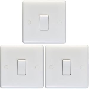 Loops 3 PACK 1 Gang Single 10A Light Switch 2 Way - WHITE PLASTIC Wall Plate Rocker Loops 3 PACK 1 Gang Single 10A Light Switch 2 Way - WHITE PLASTIC Wall Plate Rocker
