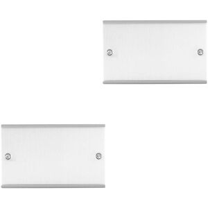 Loops 2 PACK Double ANTIQUE BRASS Blanking Plate Round Edged Wall Box Hole Cover Cap Loops 2 PACK Double ANTIQUE BRASS Blanking Plate Round Edged Wall Box Hole Cover Cap