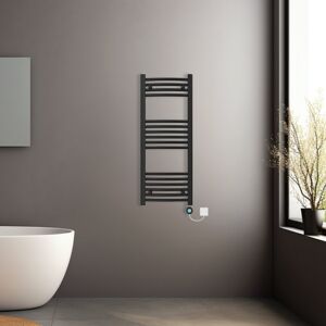 NRG (Black, 1000x400mm) Pre-filled Electric Curved Heated Towel Rail Radiator Thermo NRG (Black, 1000x400mm) Pre-filled Electric Curved Heated Towel Rail Radiator Thermo