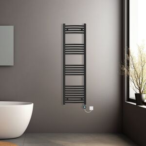 NRG (Black, 1400x400mm) Pre-filled Electric Curved Heated Towel Rail Radiator Thermo NRG (Black, 1400x400mm) Pre-filled Electric Curved Heated Towel Rail Radiator Thermo