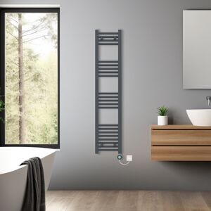 NRG (Anthracite, 1400x300mm) Pre-filled Bathroom Straight Electric Heated Towel Rail NRG (Anthracite, 1400x300mm) Pre-filled Bathroom Straight Electric Heated Towel Rail
