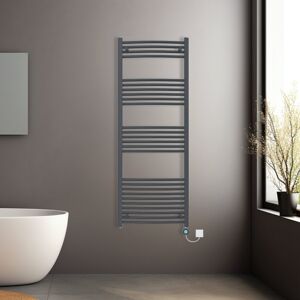 NRG (Anthracite, 1600x600mm) Pre-filled Electric Curved Heated Towel Rail Radiator T NRG (Anthracite, 1600x600mm) Pre-filled Electric Curved Heated Towel Rail Radiator T