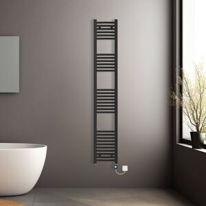 NRG (Black, 1800x300mm) Pre-filled Electric Curved Heated Towel Rail Radiator Thermo NRG (Black, 1800x300mm) Pre-filled Electric Curved Heated Towel Rail Radiator Thermo