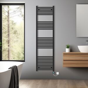 NRG (Black, 1800x500mm) Pre-filled Bathroom Straight Electric Heated Towel Rail Radi NRG (Black, 1800x500mm) Pre-filled Bathroom Straight Electric Heated Towel Rail Radi