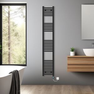 NRG (Black, 1800x300mm) Pre-filled Bathroom Straight Electric Heated Towel Rail Radi NRG (Black, 1800x300mm) Pre-filled Bathroom Straight Electric Heated Towel Rail Radi