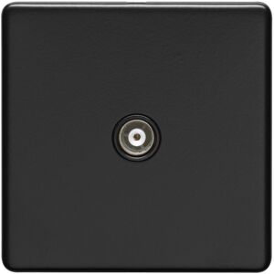 Loops 1 Gang Single TV Coaxial Aerial Socket SCREWLESS MATT BLACK Female Wall Plate Loops 1 Gang Single TV Coaxial Aerial Socket SCREWLESS MATT BLACK Female Wall Plate