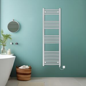 NRG (Chrome, 1600x500mm) Bathroom Curved Prefilled Electric Heated Towel Rail Ladder NRG (Chrome, 1600x500mm) Bathroom Curved Prefilled Electric Heated Towel Rail Ladder
