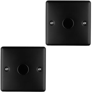 Loops 2 PACK 1 Gang 400W LED 2 Way Rotary Dimmer Switch MATT BLACK Dimming Light Loops 2 PACK 1 Gang 400W LED 2 Way Rotary Dimmer Switch MATT BLACK Dimming Light