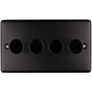 Loops 4 Gang 400W LED 2 Way Rotary Dimmer Switch MATT BLACK Light Dimming Plate Loops 4 Gang 400W LED 2 Way Rotary Dimmer Switch MATT BLACK Light Dimming Plate