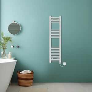 NRG (Chrome, 1200x300mm) Bathroom Curved Prefilled Electric Heated Towel Rail Ladder NRG (Chrome, 1200x300mm) Bathroom Curved Prefilled Electric Heated Towel Rail Ladder
