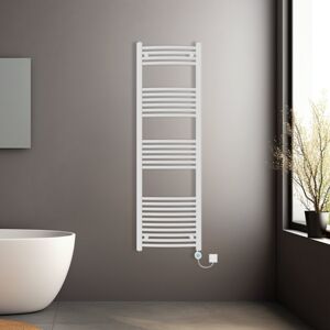 NRG (White, 1600x500mm) Prefilled Electric Heated Towel Rail Radiator Curved Thermo NRG (White, 1600x500mm) Prefilled Electric Heated Towel Rail Radiator Curved Thermo