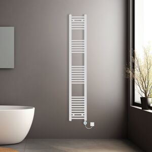 NRG (White, 1800x300mm) Prefilled Electric Heated Towel Rail Radiator Curved Thermo NRG (White, 1800x300mm) Prefilled Electric Heated Towel Rail Radiator Curved Thermo