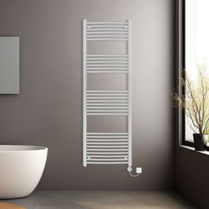 NRG (Chrome, 1800x600mm) Prefilled Electric Heated Towel Rail Radiator Curved Thermo NRG (Chrome, 1800x600mm) Prefilled Electric Heated Towel Rail Radiator Curved Thermo