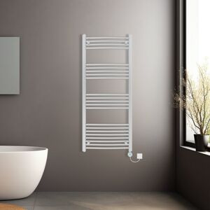 NRG (Chrome, 1400x600mm) Prefilled Electric Heated Towel Rail Radiator Curved Thermo NRG (Chrome, 1400x600mm) Prefilled Electric Heated Towel Rail Radiator Curved Thermo