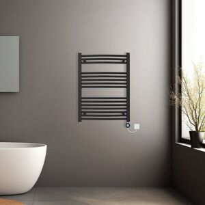 NRG (Black, 800x600mm) Prefilled Electric Heated Towel Rail Radiator Curved Thermo S NRG (Black, 800x600mm) Prefilled Electric Heated Towel Rail Radiator Curved Thermo S