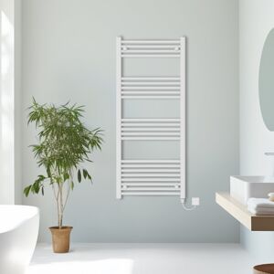 NRG (White, 1400x600mm) Prefilled Electric Straight Heated Towel Rail Radiator Ladde NRG (White, 1400x600mm) Prefilled Electric Straight Heated Towel Rail Radiator Ladde