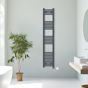 NRG (Anthracite, 1600x300mm) Prefilled Electric Straight Heated Towel Rail Radiator NRG (Anthracite, 1600x300mm) Prefilled Electric Straight Heated Towel Rail Radiator